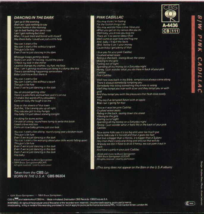 Dancing In The Dark / Pink Cadillac