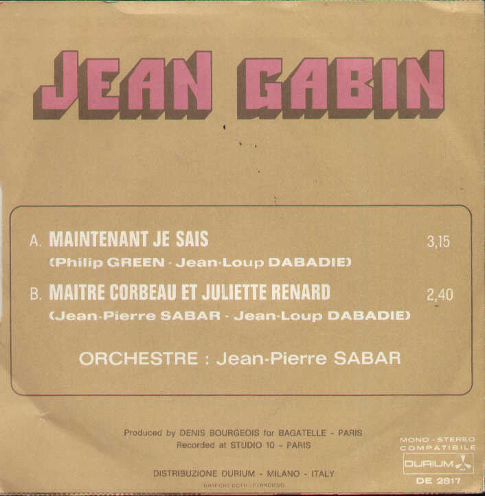Maintenant Je Sais / Maitre Corbeau Et Juliette Renard
