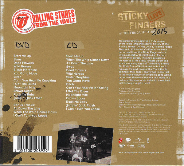 Sticky Fingers Live At The Fonda Theatre 2015 cd+dvd