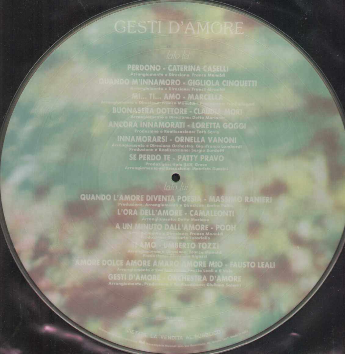 Gesti D'amore Picture Disc Limited Edition