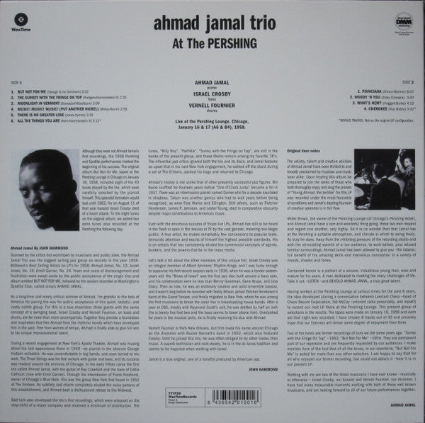 Ahmad Jamal At The Pershing - But Not For Me Limited Edition
