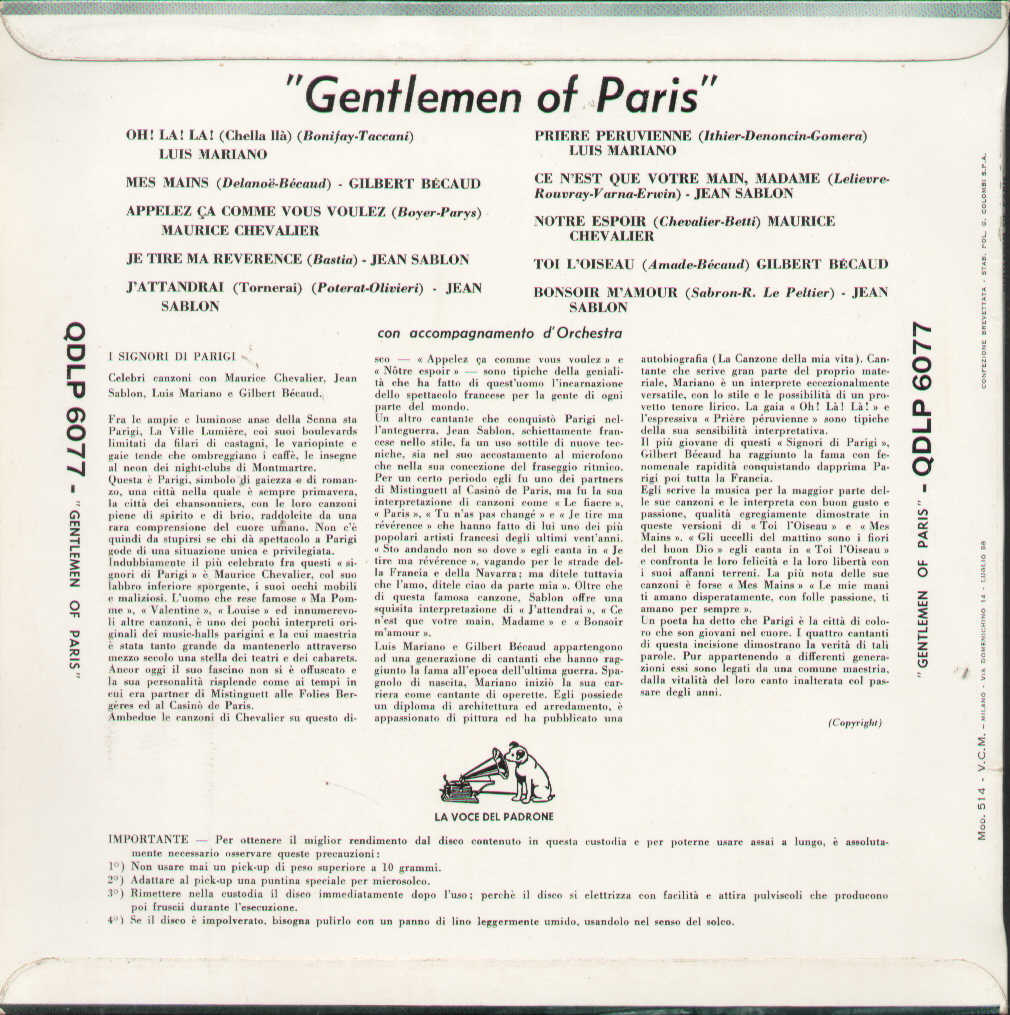 Gentlemen Of Paris