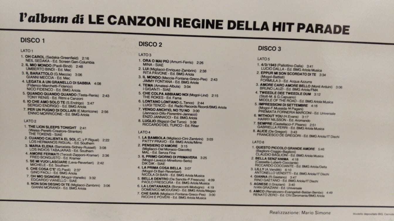 L'album Di Le Canzoni Regine Della Hit Parade Boxset