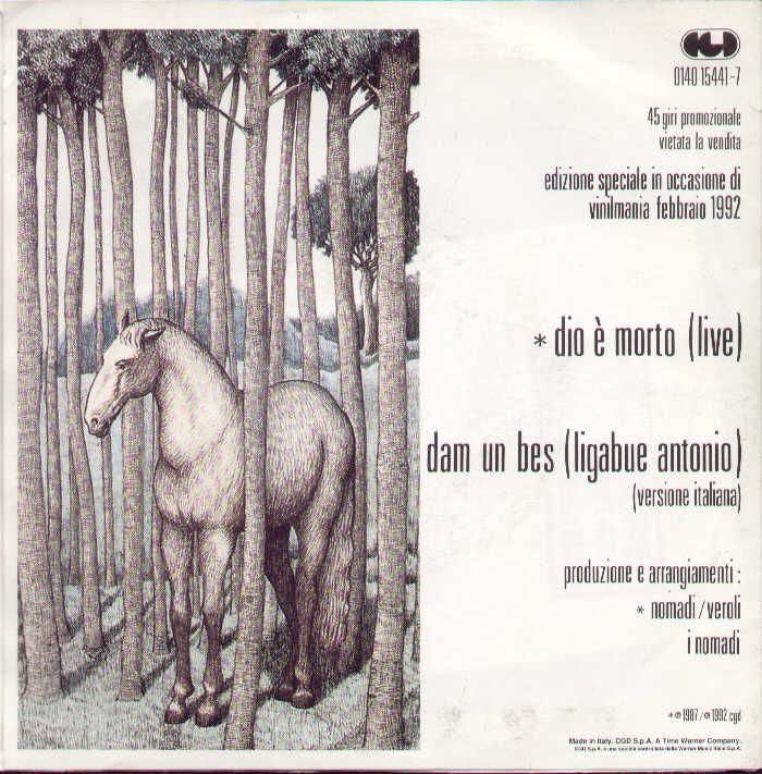 Dio E' Morto Live / Dam Un Bes Ligabue Antonio