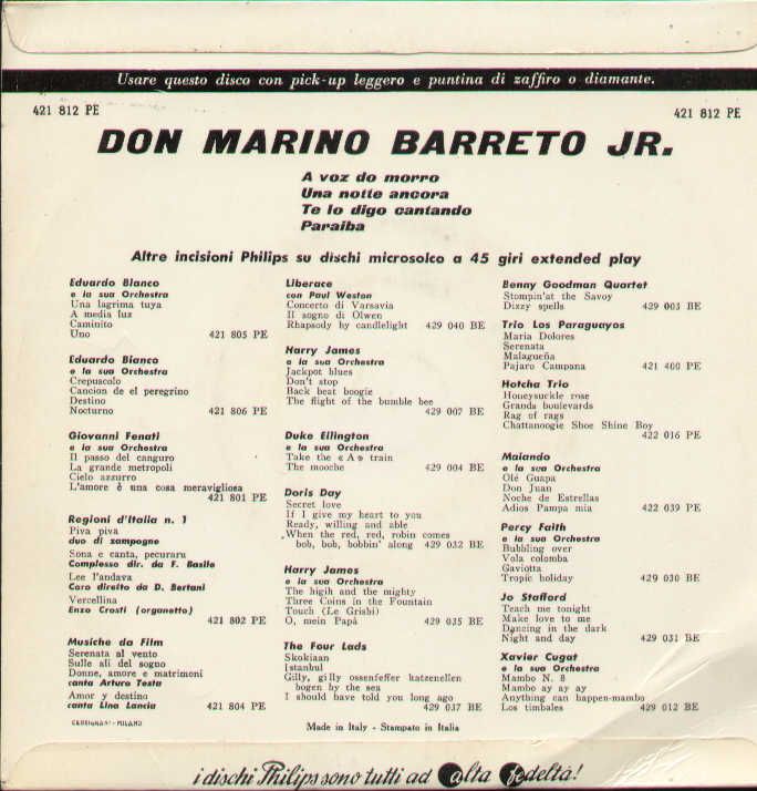 A Voz Do Morro /Una Notte Ancora / Te Lodigo Cantando ..