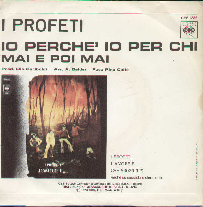 Io Perche Io Per Chi / Mai E Poi Mai