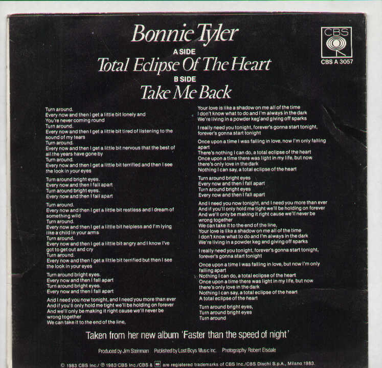 Total Eclipse Of My Heart / Take Me Back