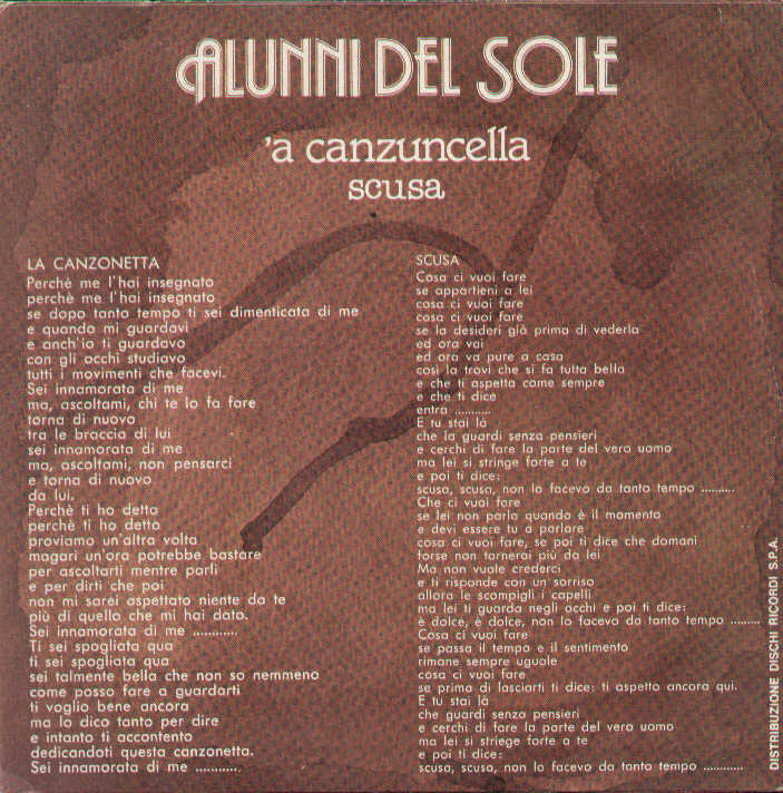 A Canzuncella / Scusa