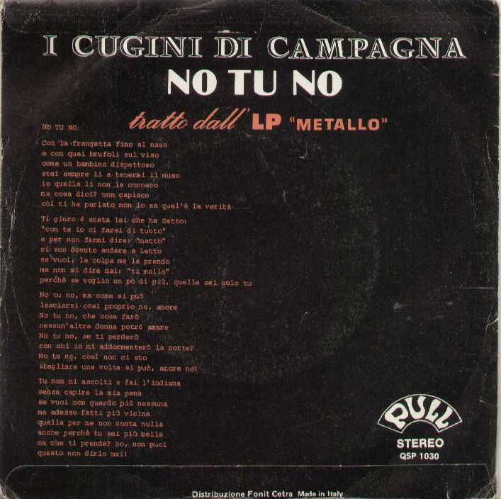 No Tu No / Metallo