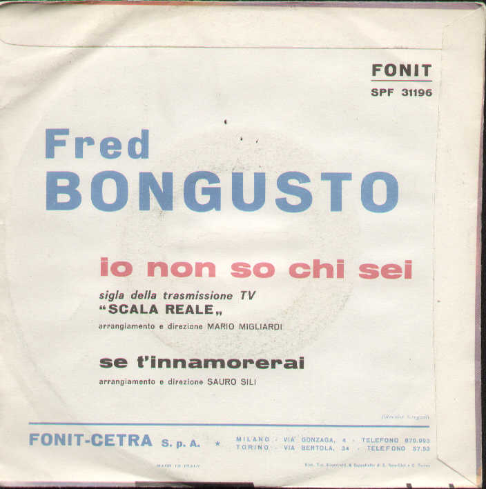 Io Non So Chi Sei / Se T'innamorerai
