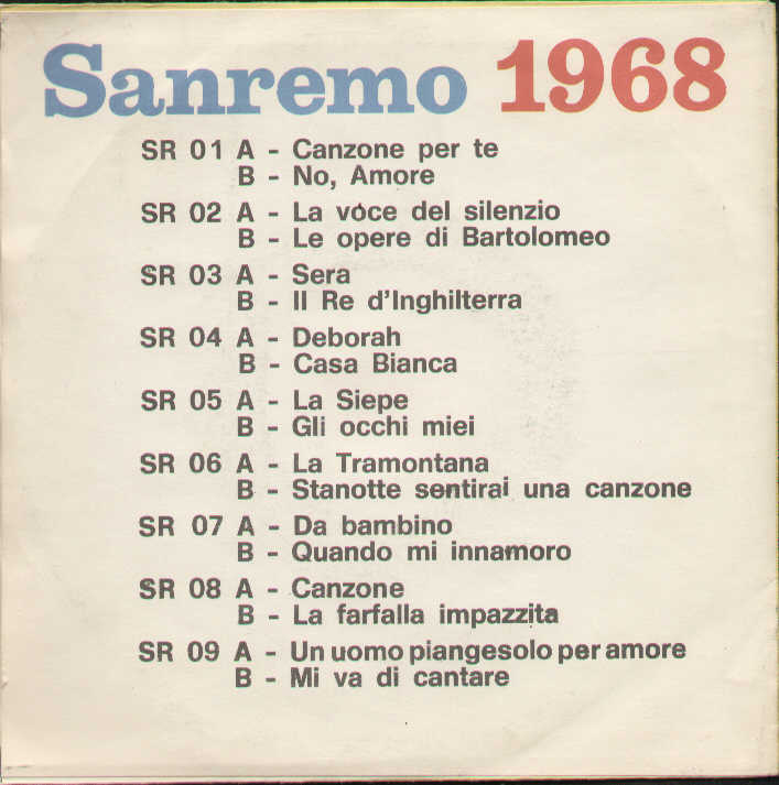 Canzone Per Te / No Amore
