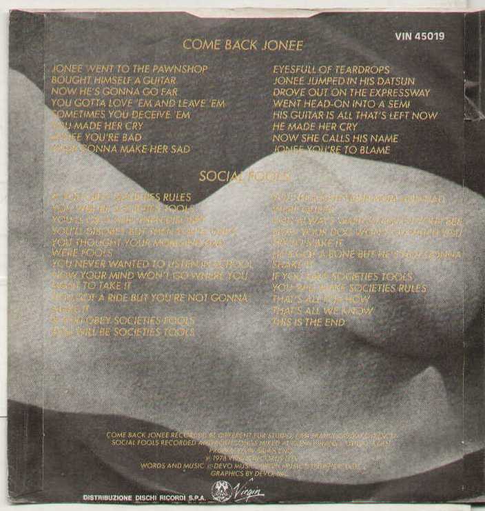Come Back Jonee / Social Fools