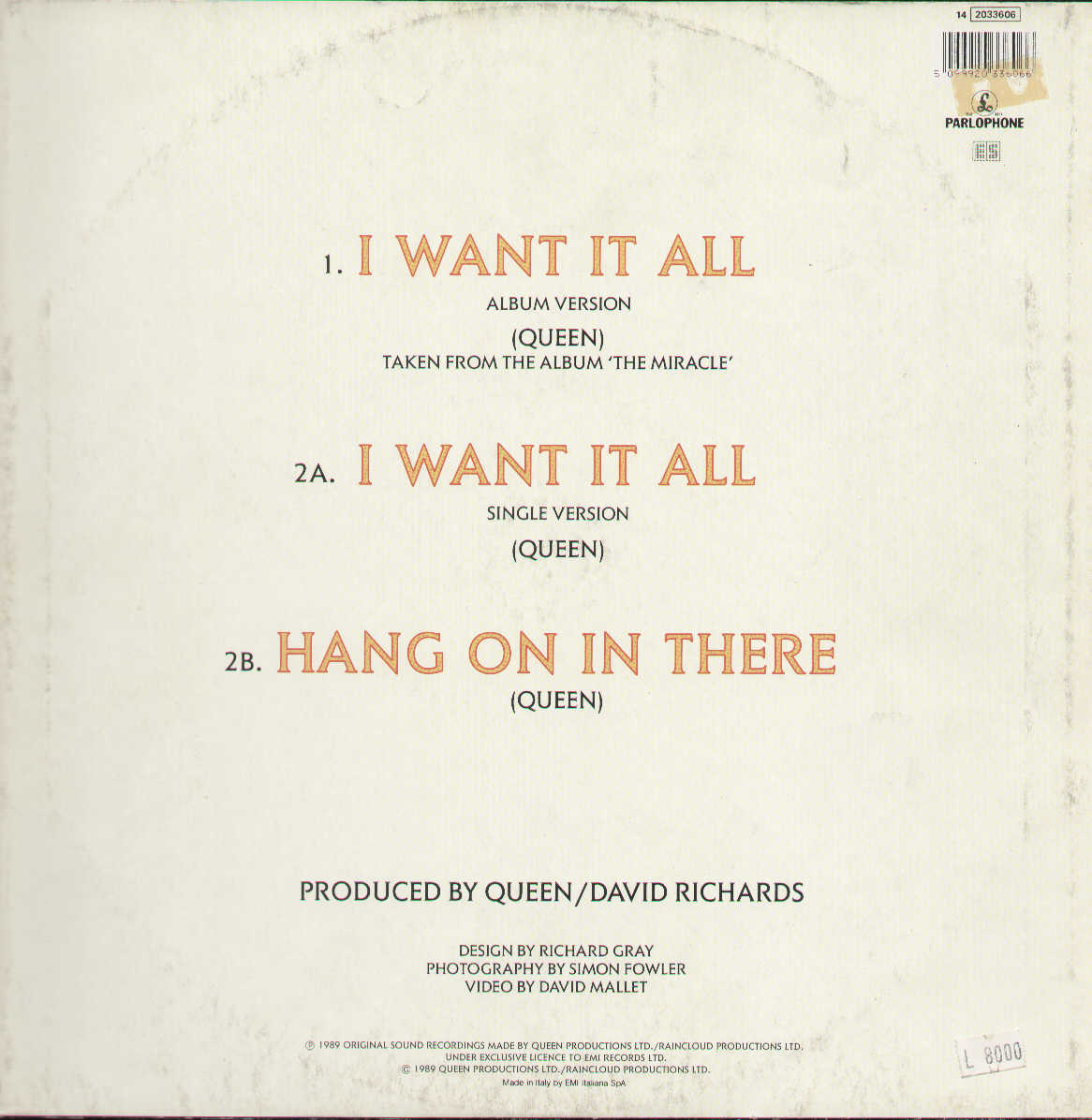 I Want It All / Hang On In There
