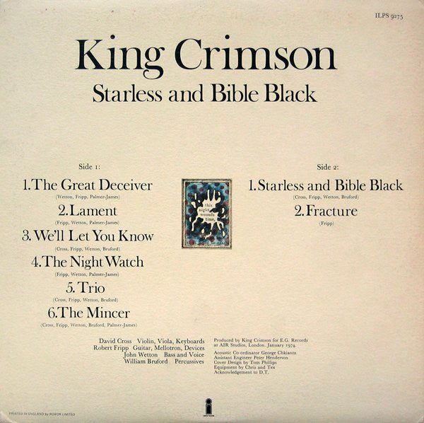 Starless And Bible Black