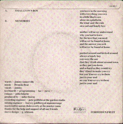 Smalltown Boy / Memories