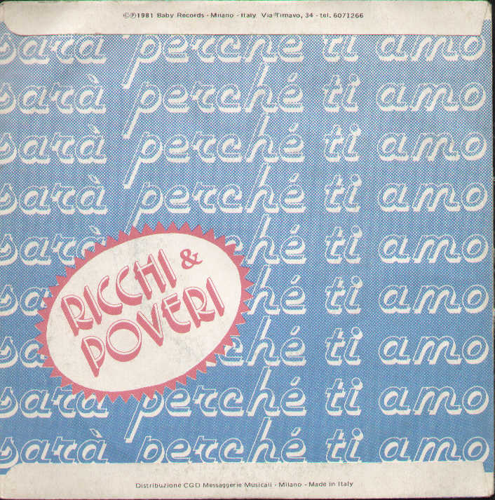 Sara Perche Ti Amo / Bello L'amore