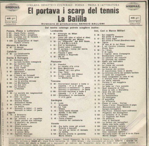 Rl Portava I Scarp Del Tennis / La Balilla