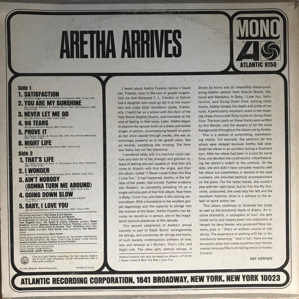 Aretha Arrives