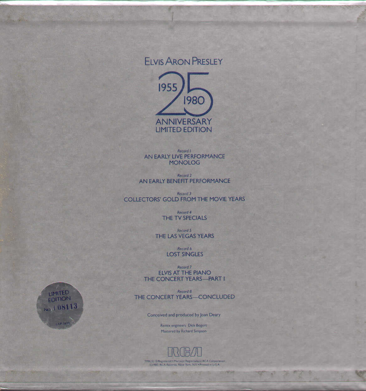 Elvis Aron Presley 25Th Anniversary 1955-1980 Lim.Ed.