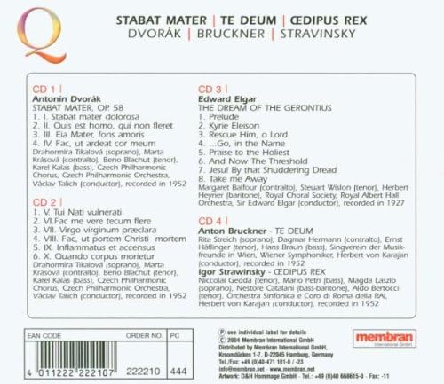 Stabat Mater/Te Deum/ Cedipus Rex