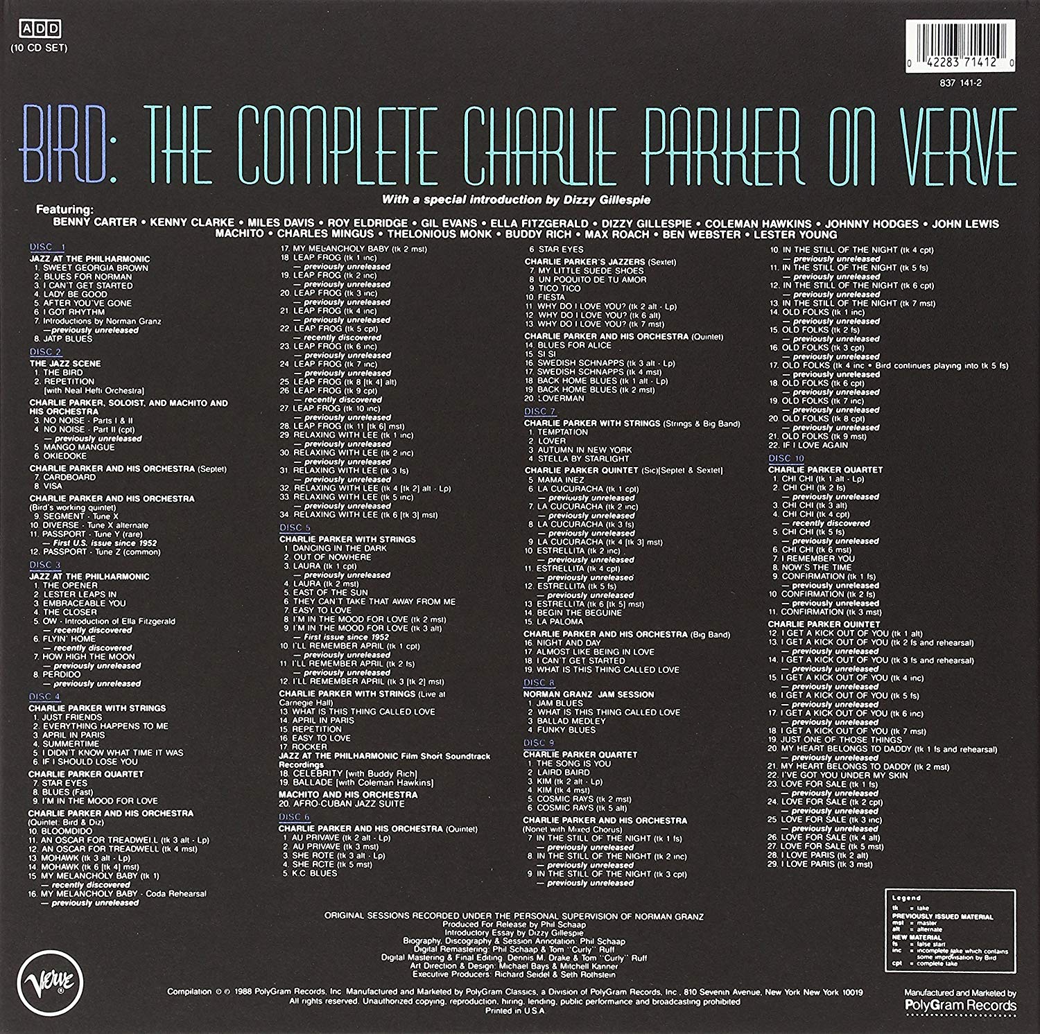 Bird The Complete Charlie Parker On Verve Boxset