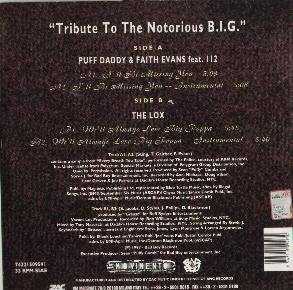 Tribute To The Notorious B.I.G. / We'll Always Love