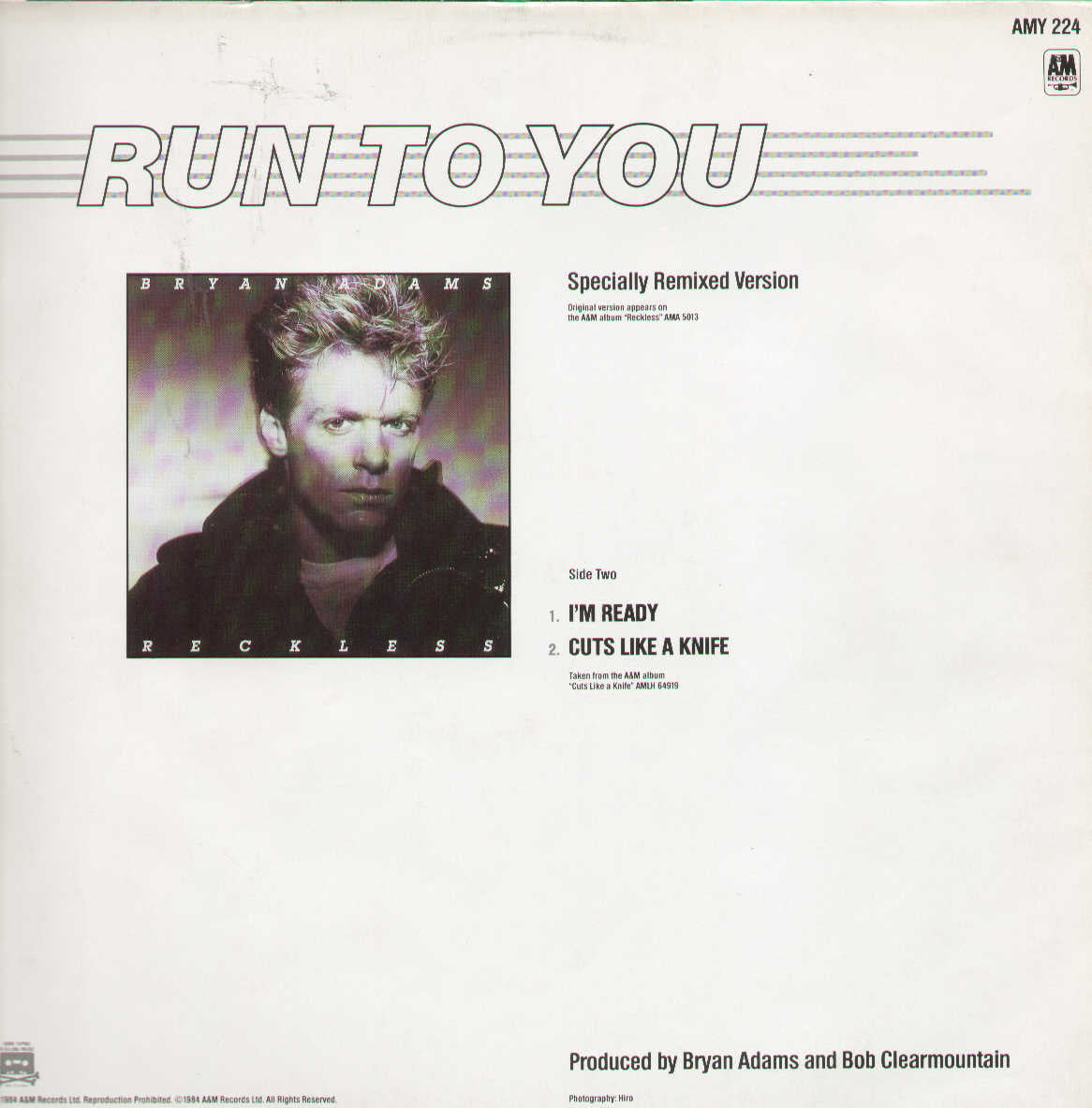 Run To You / I'm Ready / Cuts Like A Knife