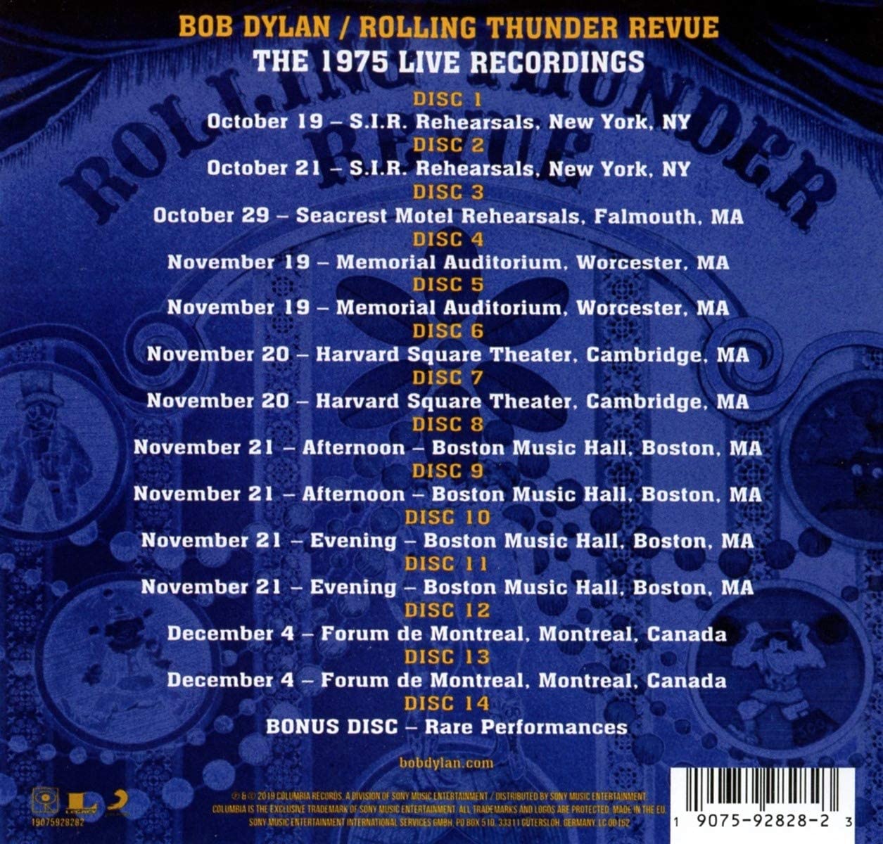 The Rolling Thunder Revue The 1975 Live Recordings Boxset