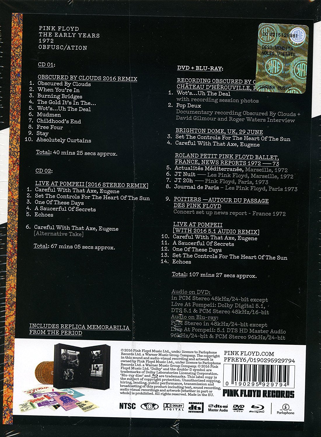 The Early Years 1972 Obfuscation Boxset 2Cd Dvd Bluray