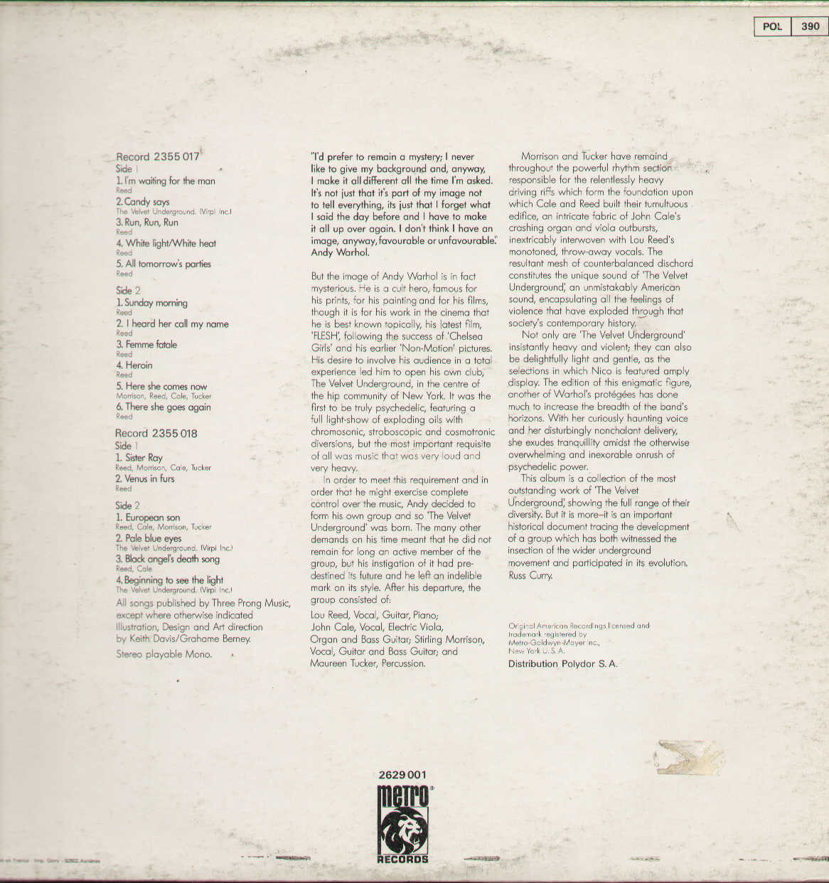 Andy Warhol's Velvet Underground Featuring Nico
