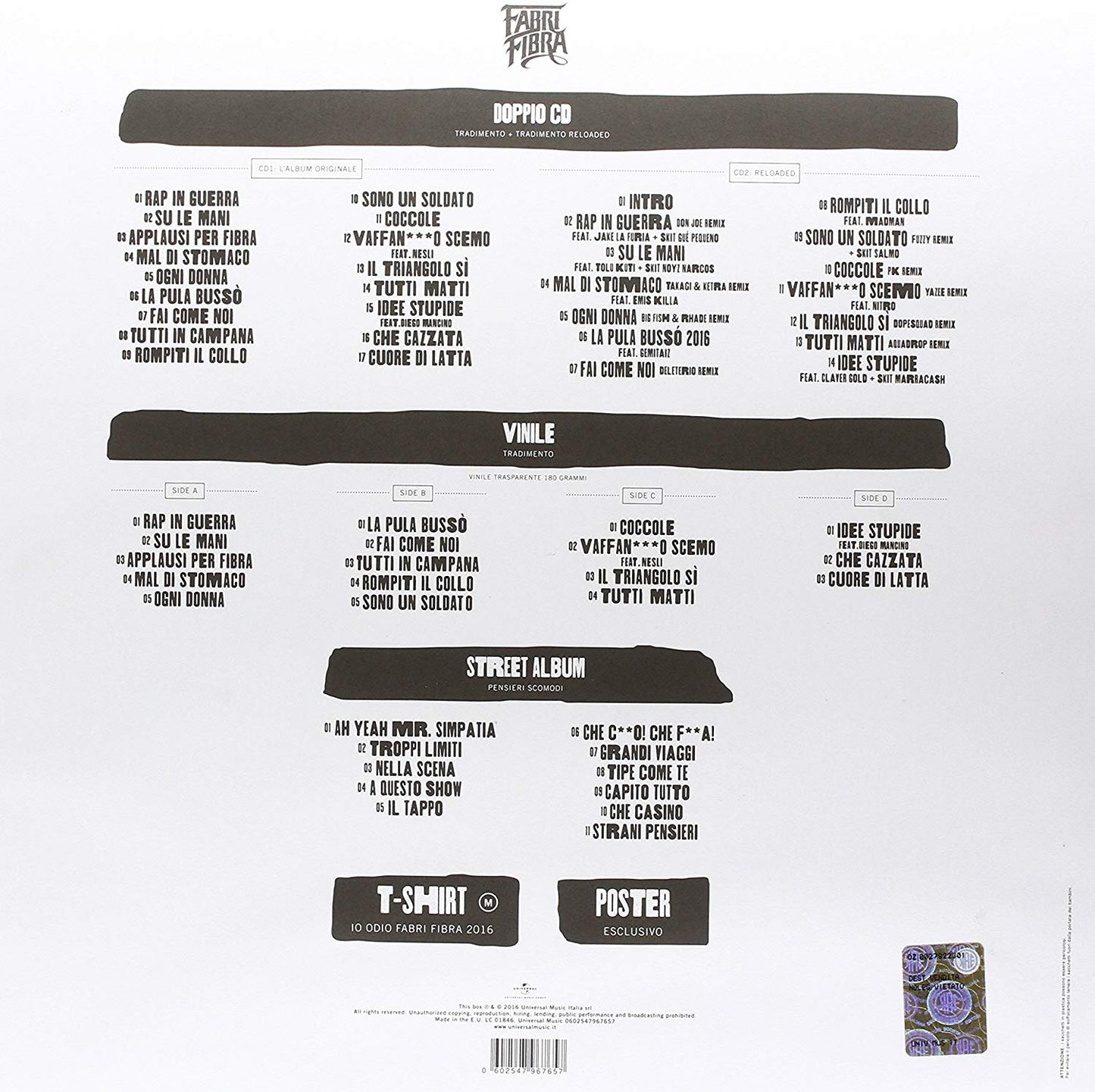 Tradimento 10 Anni Boxset Deluxe Edition Limited Edition