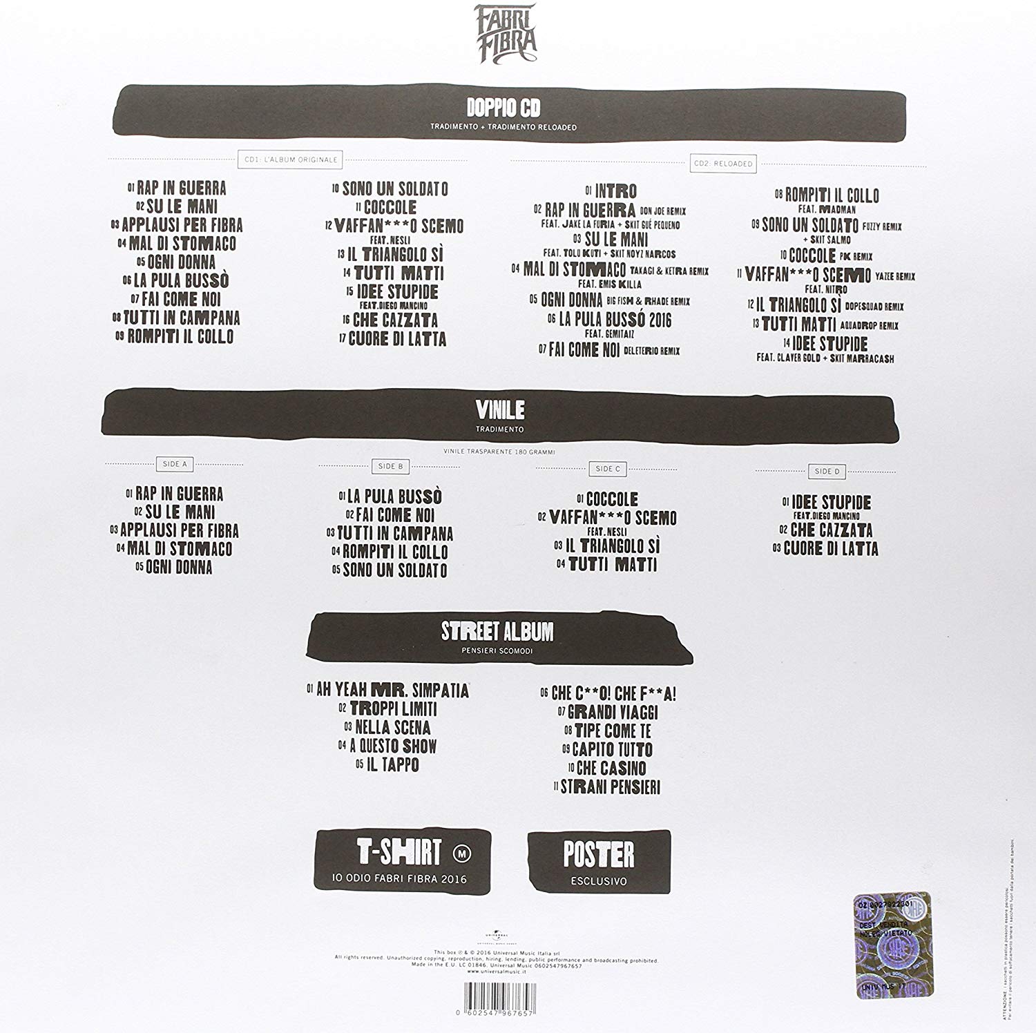 Tradimento 10 Anni Boxset Deluxe Edition Limited Edition