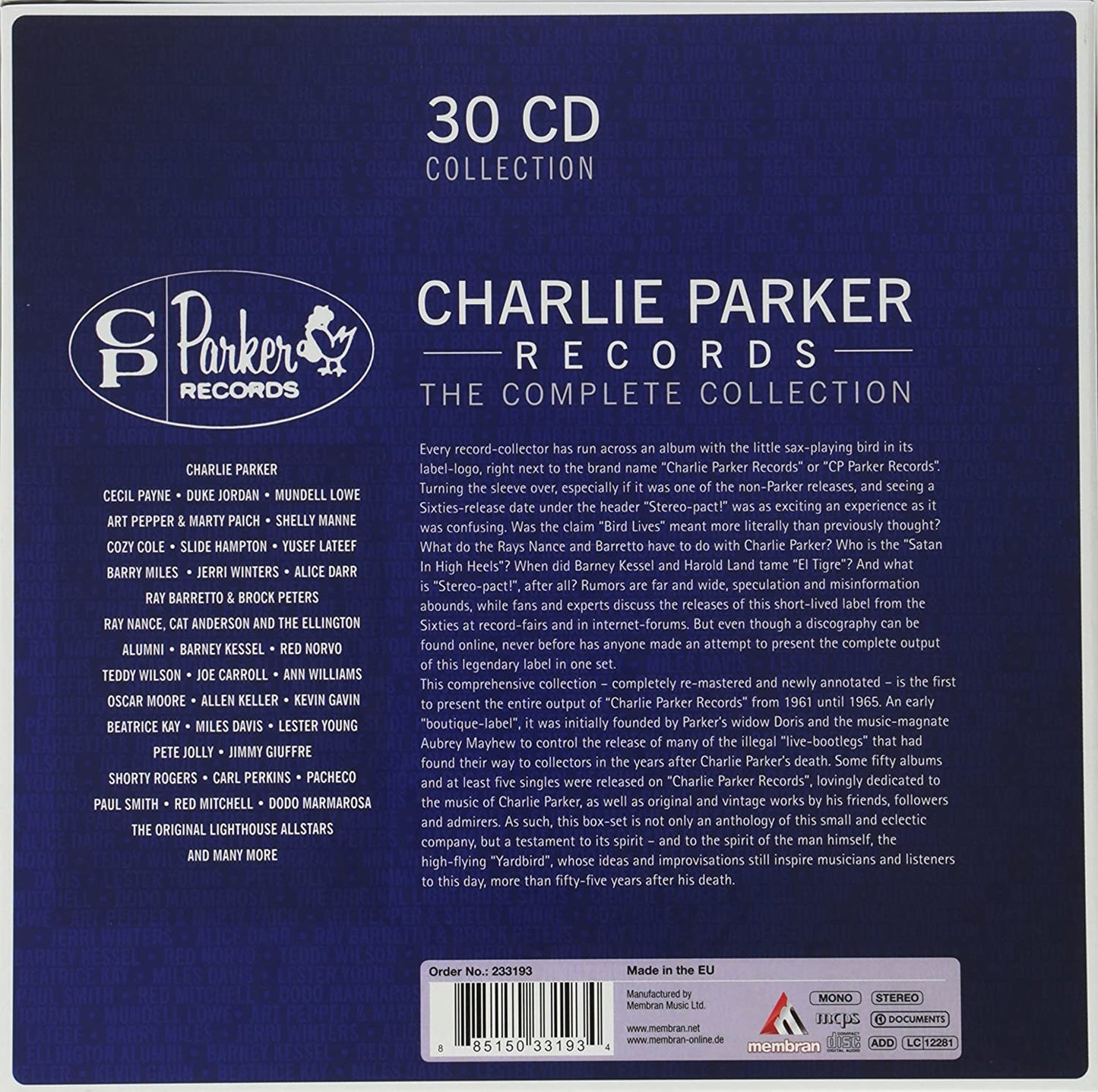 Charlie Parker Records The Complete Collection Boxset