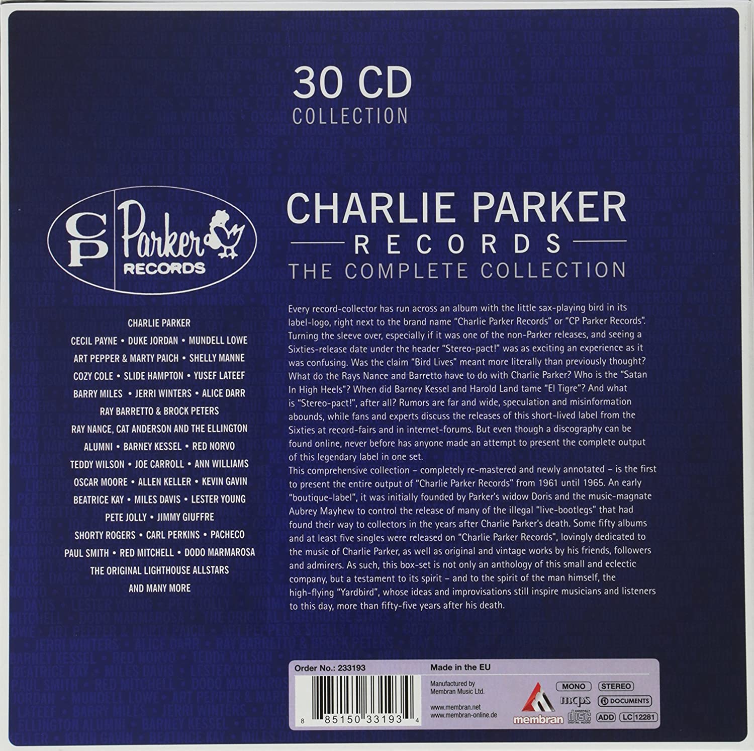 Charlie Parker Records The Complete Collection Boxset