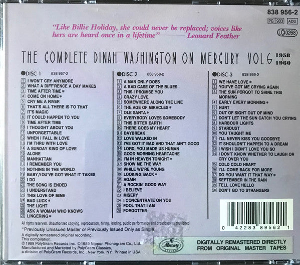 The Complete Dinah Washington On Mercury Vol.6 1958 1960