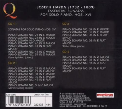 Essential Sonatas for Solo Piano Hob xvi