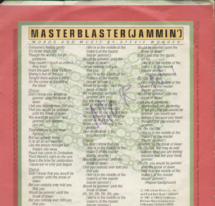Master Blaster Jammin