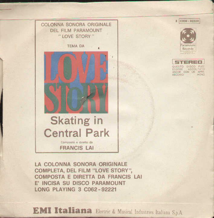 Theme From Love Story / Skating In Central Park