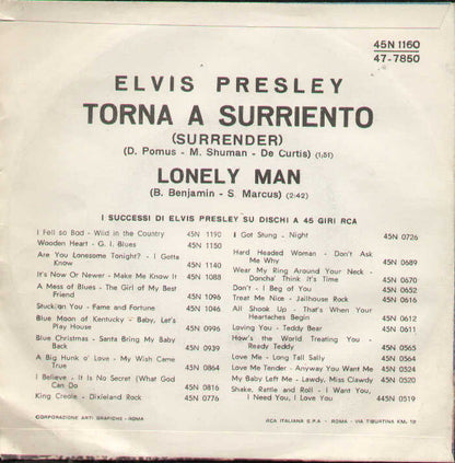 Torna A Surriento Surrender / Lonely Man
