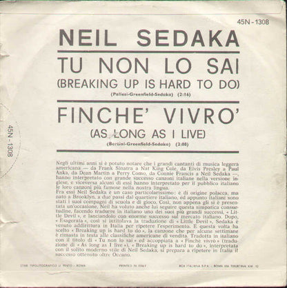 Tu Non Lo Sai / Finchè Vivrò
