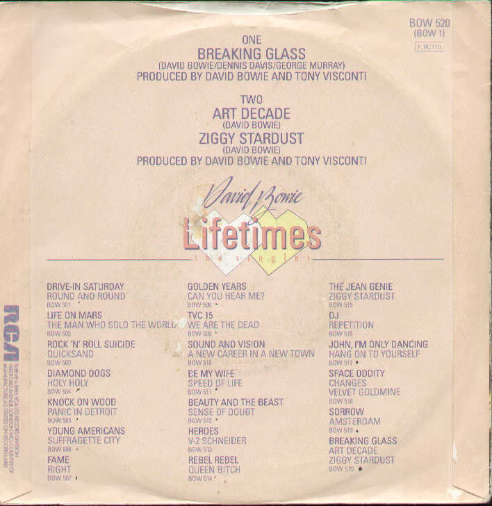 Breaking Glass / Art Decade / Ziggy Stardust