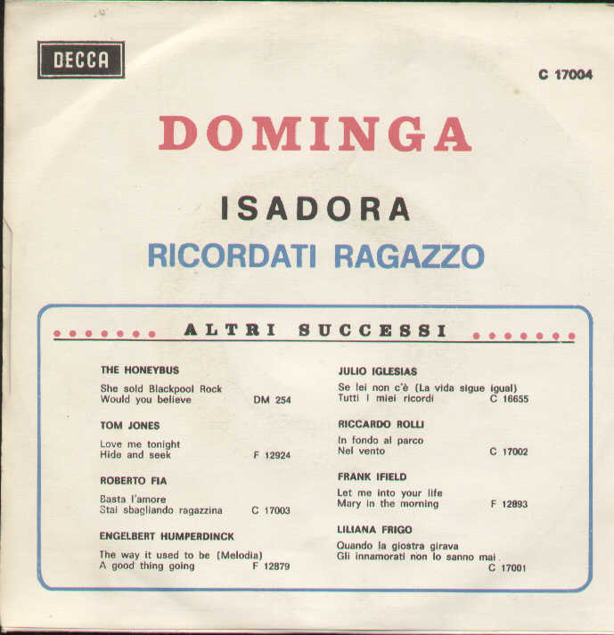 Isadora / Ricordati Ragazzo