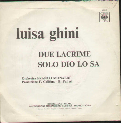 Due Lacrime / Solo Dio Lo Sa