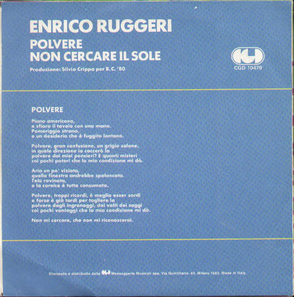 Polvere / Non Cercare Il Sole
