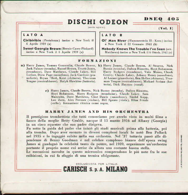 Ciribiribin / Sweet Georgia Brown / Ol Man River ..