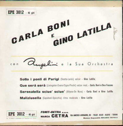 Sotto I Ponti Di Parigi / Que Sera Sera / Serenatella ..