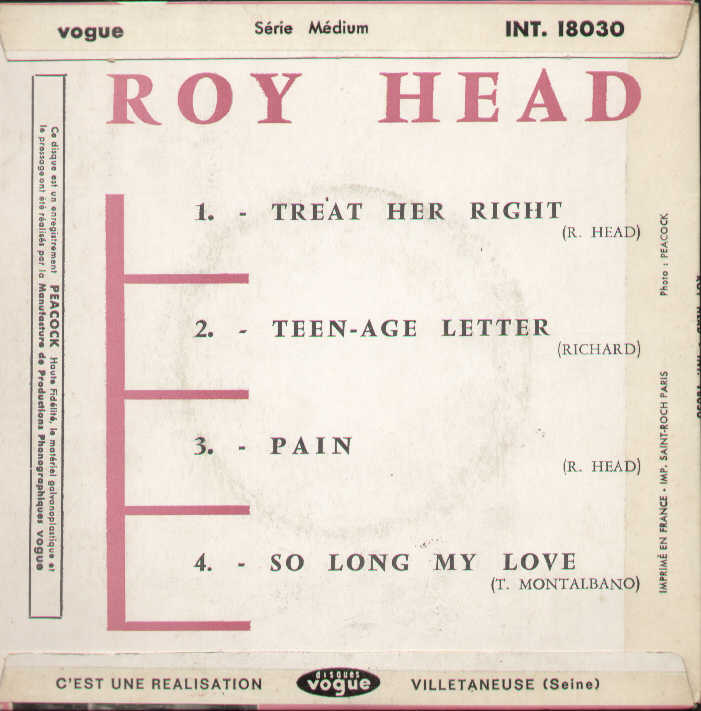 Treat Her Right / Teen Age Letter / Pain / ..