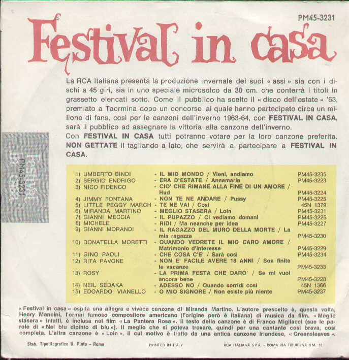 Meglio Stasera / Loin