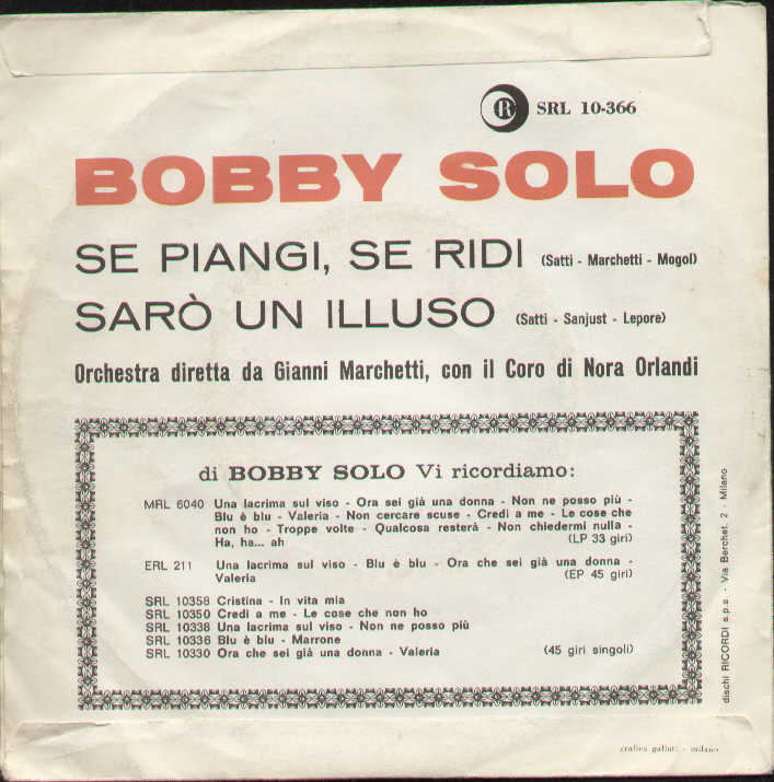 Se Piangi Se Ridi / Sarò Un Illuso