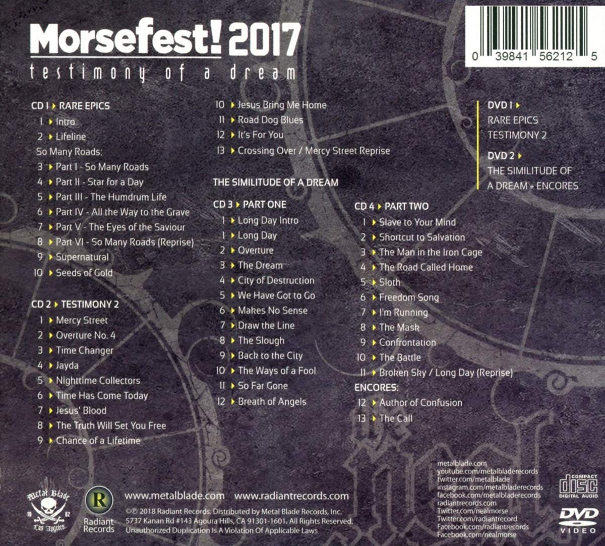 Morsefest 2017 Testimony Of A Dream Boxset